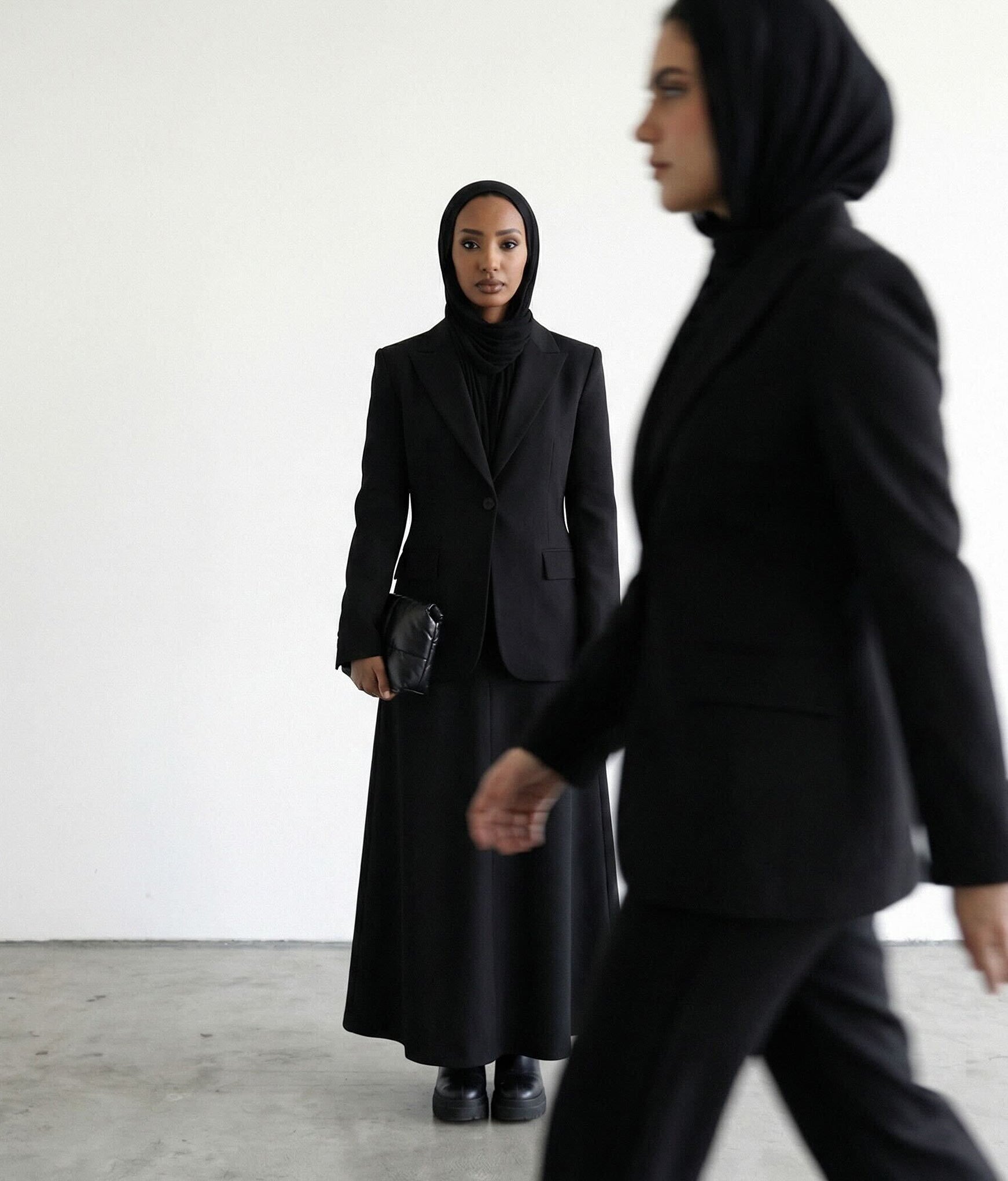 Model wearing jewelry in Dubai skyline