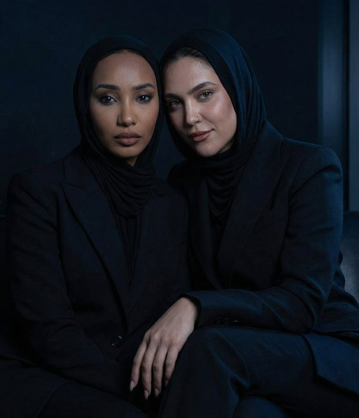 Model wearing jewelry in Dubai skyline