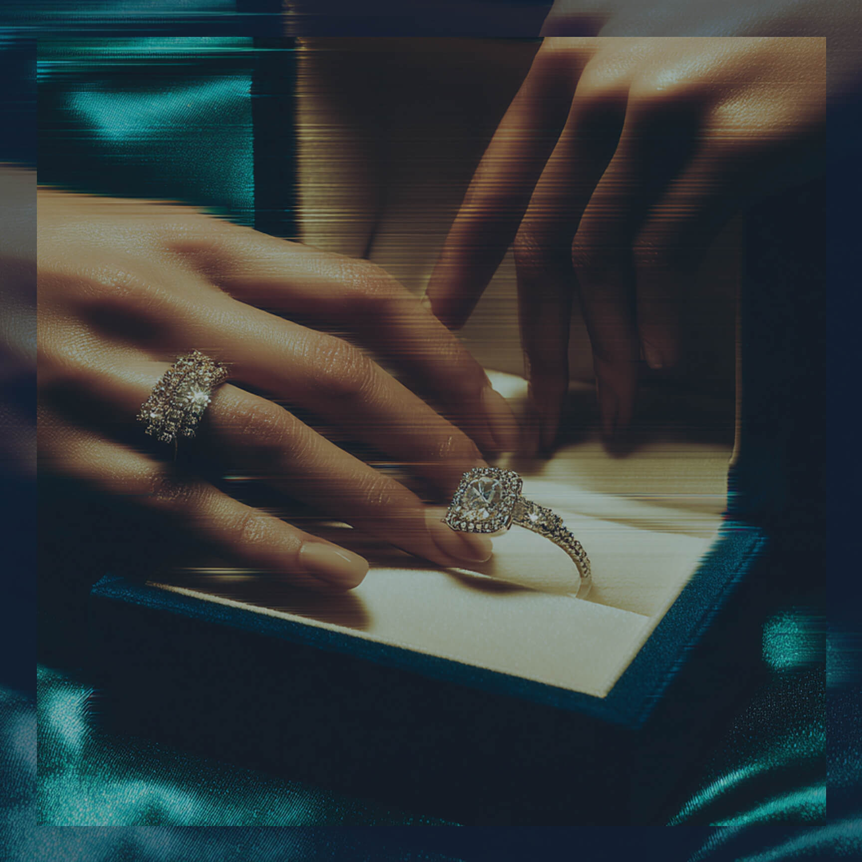 Model wearing jewelry in Dubai skyline
