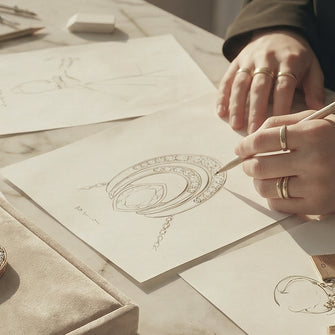 Model wearing jewelry in Dubai skyline